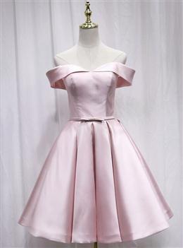 Picture of Pink Off Shoulder Bridesmaid Dresses, Lovely Party Dresses